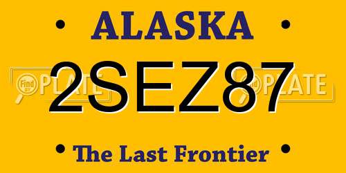 2SEZ87 Alaska License Plate