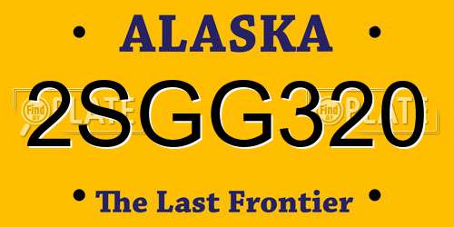 2SGG320 Alaska License Plate