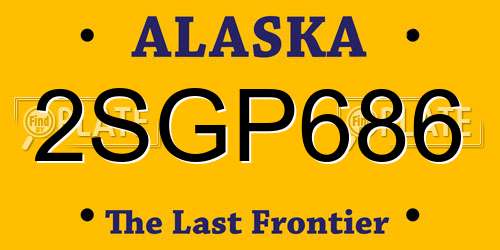 2SGP686 Alaska License Plate