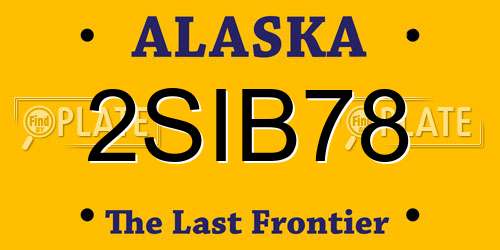 2SIB78 Alaska License Plate