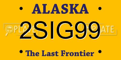 2SIG99 Alaska License Plate