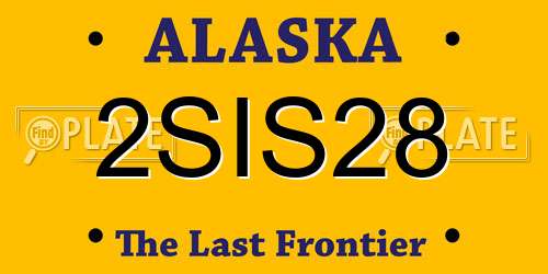 2SIS28 Alaska License Plate