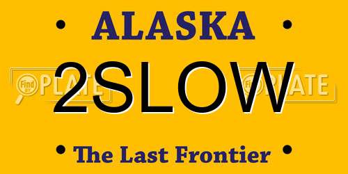 2SLOW Alaska License Plate