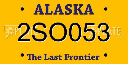 2SO053 Alaska License Plate