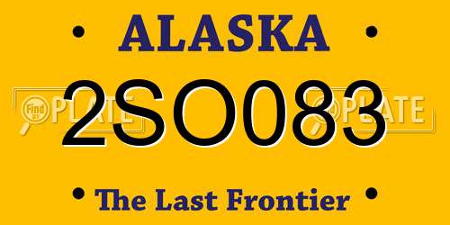 2SO083 Alaska License Plate