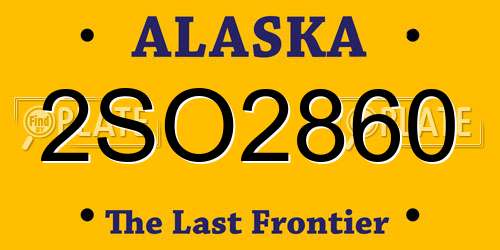 2SO2860 Alaska License Plate