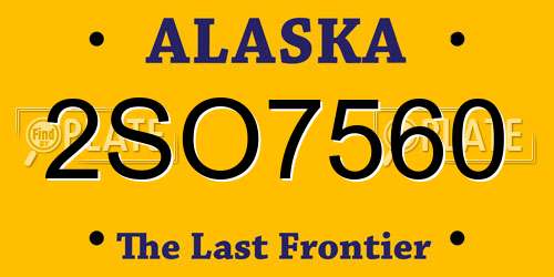 2SO7560 Alaska License Plate
