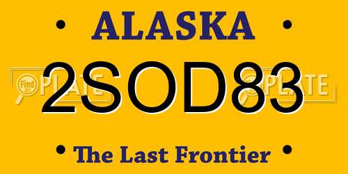 2SOD83 Alaska License Plate