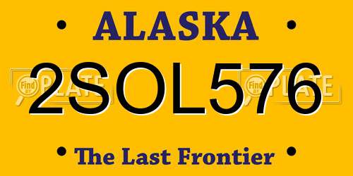 2SOL576 Alaska License Plate