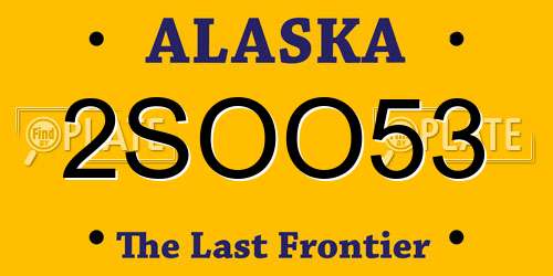 2SOO53 Alaska License Plate