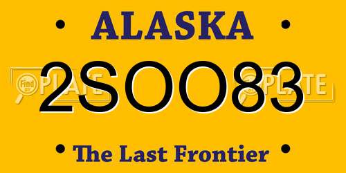 2SOO83 Alaska License Plate