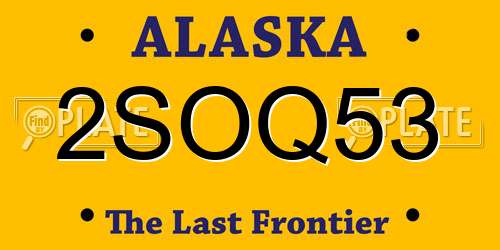 2SOQ53 Alaska License Plate