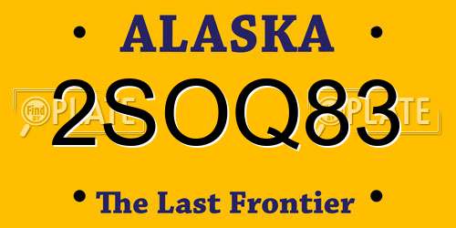 2SOQ83 Alaska License Plate