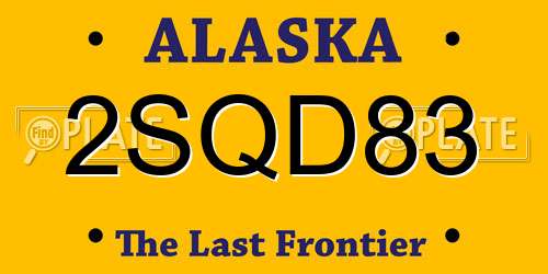 2SQD83 Alaska License Plate