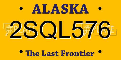 2SQL576 Alaska License Plate
