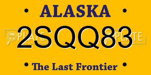 2SQQ83 Alaska License Plate
