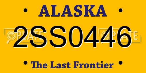 2SS0446 Alaska License Plate