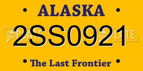 2SS0921 Alaska License Plate