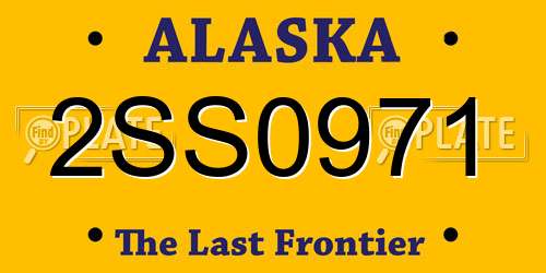 2SS0971 Alaska License Plate