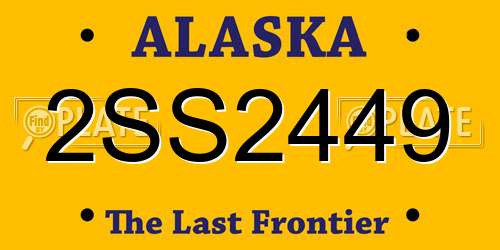 2SS2449 Alaska License Plate