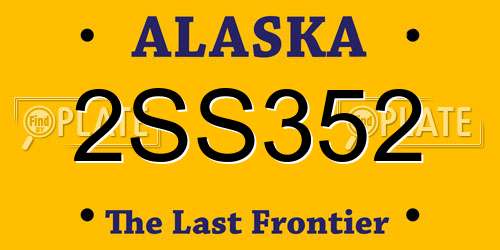 2SS352 Alaska License Plate
