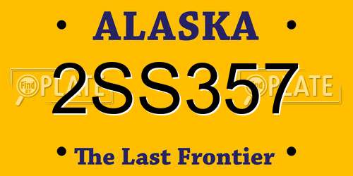 2SS357 Alaska License Plate