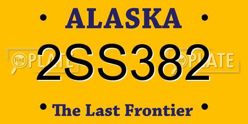 2SS382 Alaska License Plate