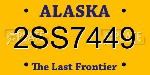 2SS7449 Alaska License Plate