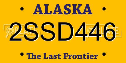 2SSD446 Alaska License Plate