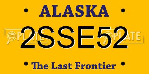 2SSE52 Alaska License Plate
