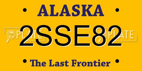 2SSE82 Alaska License Plate