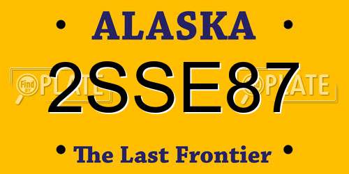 2SSE87 Alaska License Plate