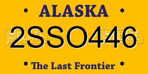 2SSO446 Alaska License Plate