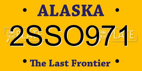 2SSO971 Alaska License Plate