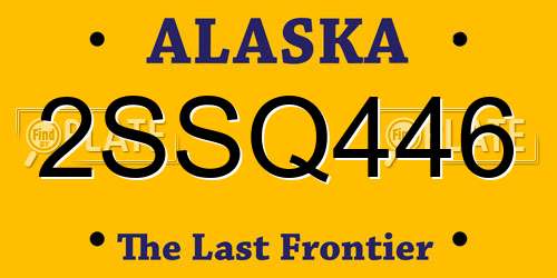 2SSQ446 Alaska License Plate