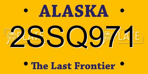 2SSQ971 Alaska License Plate