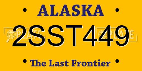 2SST449 Alaska License Plate