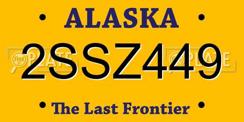2SSZ449 Alaska License Plate