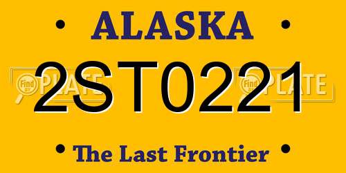2ST0221 Alaska License Plate