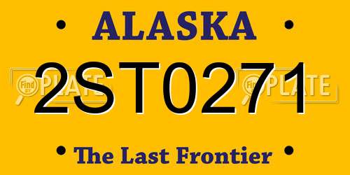 2ST0271 Alaska License Plate