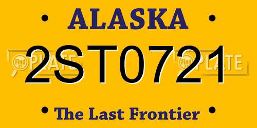 2ST0721 Alaska License Plate