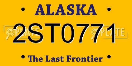 2ST0771 Alaska License Plate