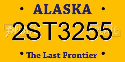 2ST3255 Alaska License Plate