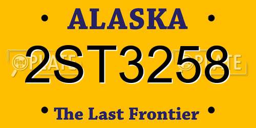 2ST3258 Alaska License Plate