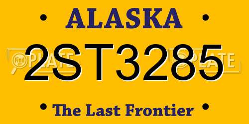 2ST3285 Alaska License Plate