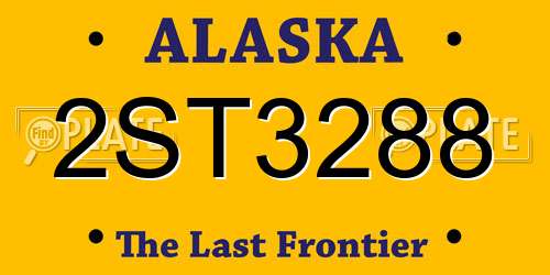 2ST3288 Alaska License Plate