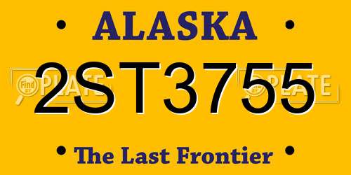 2ST3755 Alaska License Plate