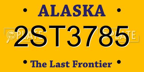 2ST3785 Alaska License Plate