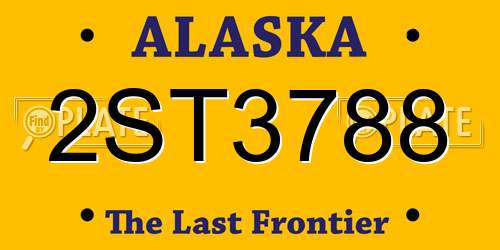 2ST3788 Alaska License Plate