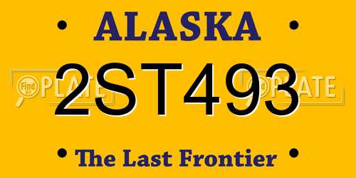 2ST493 Alaska License Plate